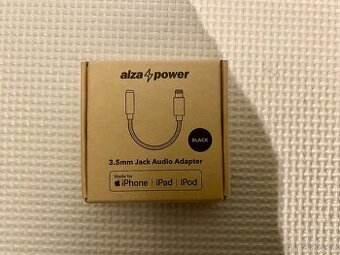 AlzaPower Lightning MFi (M) to 3.5mm Jack (F) 0.1m černý - 1