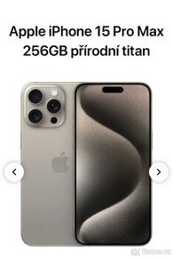 iPhone 15 Pro Max 256gb přírodní titan - rok starý