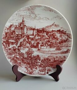 Pěkný porcelánový talíř s pohledem na mesto Bavaria