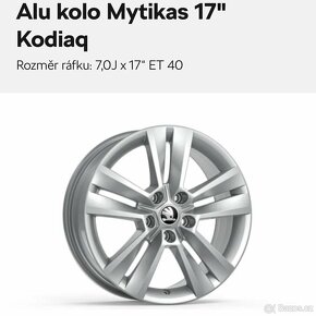 Sada orig. alu “Mytikas” Škoda Kodiaq s letními pneu R17”