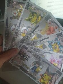 Stříbrné bankovky Pokémon (6 ks)