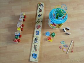 Set, mix hraček, dřevěné interaktivní hračky