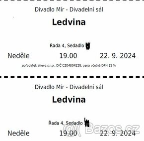 Divadlo Mír Ledvina 22.září neděle 2 vstupenky