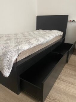 Postel MALM - IKEA 90x200, černá 