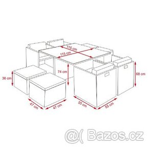 Luxusní 21-dílný set zahradního ratanového nábytku CAVALLINO - 1