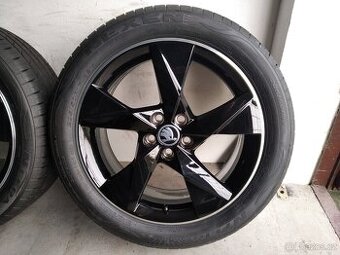 Prodám alu disky Škoda 5x100 R17 s letním pneu 205/50/17 - 1