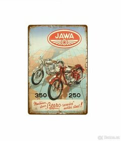 plechová cedule - Jawa 350 + 250 (dobová reklama)