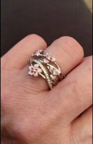 Nový dámský stříbrný prsten prstýnek 925 vel 54 s květy