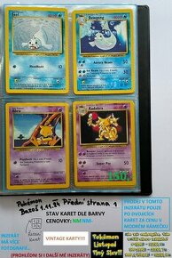 Kusové Pokémon VINTAGE karty (KARTY STARÉ PŘES 20LET)(2)