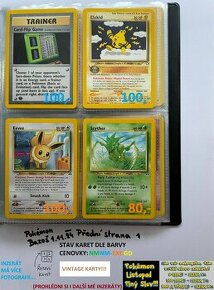 Kusové Pokémon VINTAGE karty (KARTY STARÉ PŘES 20LET)(3)