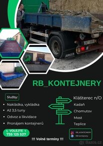 Pronájem kontejnerů, rozvoz materiálu, likvidace odpadů