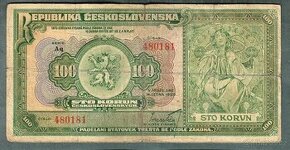 Staré bankovky 100 korun 1920 VZÁCNÁ - 1