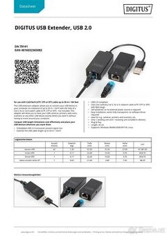 Digitus DA-70141- Extender USB prodlužovací adaptér