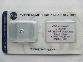 Investiční Diamant 0,3 ct certifikát