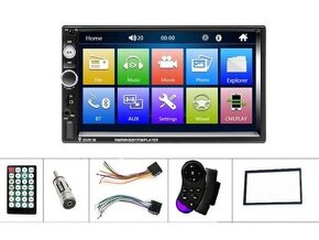 SLEVANovéAutorádio  Double Din Bluetooth s obrazovkou 7"