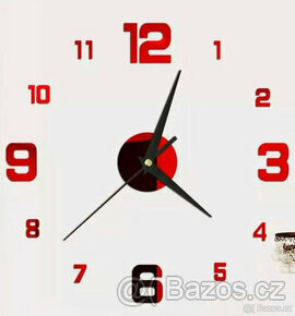 Červené nalepovací akrylové hodiny