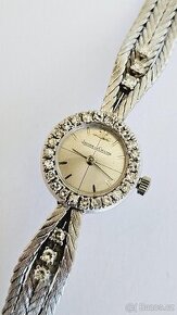 Zlaté art deko hodinky zn Jaeger-LeCoultre brilianty 18 K au