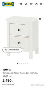 Ikea Hemnes komoda se 2 zásuvkami NOVÁ, 2KS