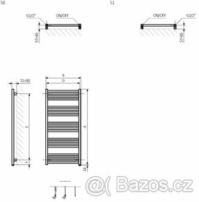 Terma topné těleso   120x50 černé matné