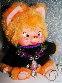 Retro Mončičák monchhichi vzácná Nyamy kočička FUCHSI