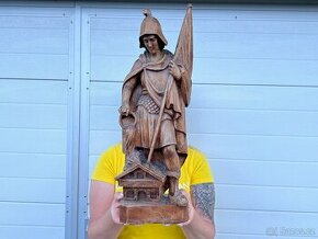 Svatý Florián socha velká dřevěná ruční řezba