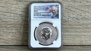 NGC Prvá minca a prvý deň vydania s Charlesom III. 619ks - 1