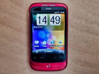 HTC Wildfire A3333 + kožené pouzdro HTC