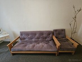 Sedačka+křeslo Futon