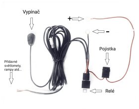 Kabeláž pro přídavné světlomety 12/24, auta,dodávky,kamiony