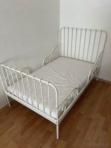 Bílá dětská rostoucí postýlka IKEA Minnen + matrace a rošt