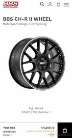 BBS CH-R II Motorsport Satin Black 9,5x21 ET33