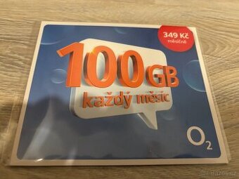 Nová O2 Datamanie 100 GB sim karta (349 Kč nabití)