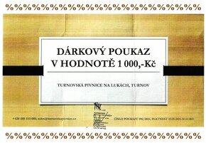 Dárkový poukaz v hodnotě 1 000,- Kč do Turnovské pivnice