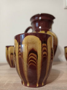 Bulharská keramika - džbán a 6x pohárek