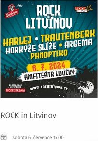 ROCK IN LITVÍNOV 6.7.2024 - prodám 4 vstupenky.