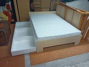 Prodám hezkou postel se šuplíky 140 x 200 cm - 1