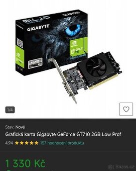 Nvidia Gigabyte GT710 2Gb DDR5 HDMI/DVI/VGA