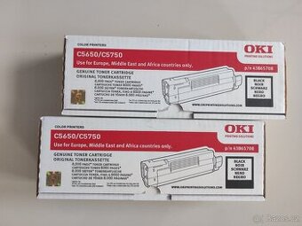 originální OKI toner C5650 C5750 černý - nový - 2 kusy