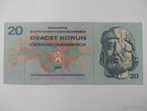 BANKOVKA 20 KORUN 1970 UNC SÉRIE F 08 - 1