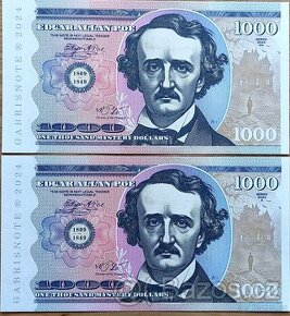 SET 1000 Mystery Dollars Edgar Allan Poe Gábrišovka 2024