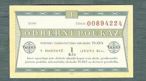 Staré bankovky TUZEX BONY 1kčs bezvadný stav - 1