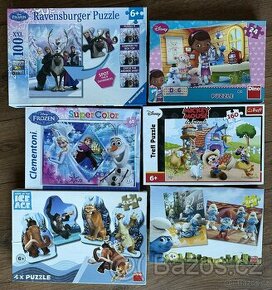 6x puzzle, top stav, DINO, DISNEY, RAVENSB.včetně poštovného - 1