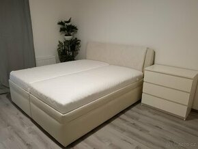 Manželská postel Virginia Asko boxspring a komoda