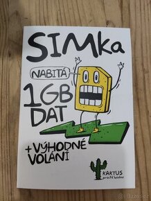 SIM karta Kaktus (T-Mobile) s kreditem 100 Kč a 1 GB dat - 1