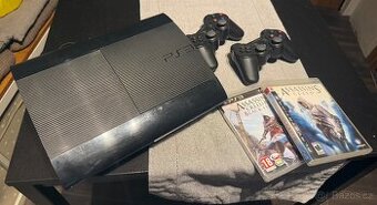 PlayStation 3 + 2x ovladač bezdrátový 3 hry