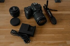 Canon eos 250D +EFS 18-55mm IS STM. +canon EF 50mm f/1.8