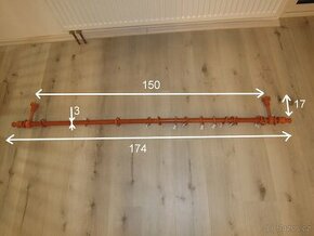 Garnýž záclonová souprava tyč se žabkami, kroužky a šrouby