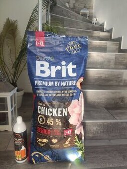 Brit Premium by Nature Senior L+XL 15 kg+Lososový olej 1000 - 1