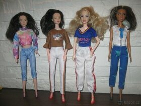 oblečky na barbie: sety s kalhotami bílo-modré