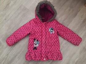 Růžový teplý kabátek s myškou Minnie vel. 104